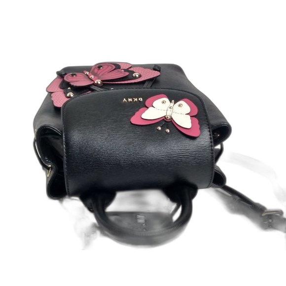 DKNY Backpack Small Leather Lex Convertible Butterfly Book Bag - Black main image 6